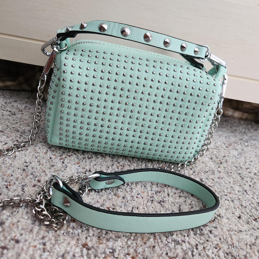 Studded Mint Green Crossbody Bag